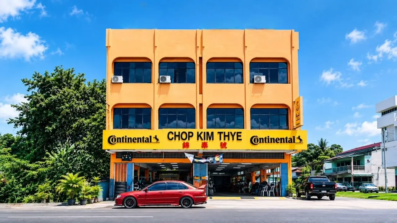 The Chop Kim Thye tyre workshop building in Kuala Pilah